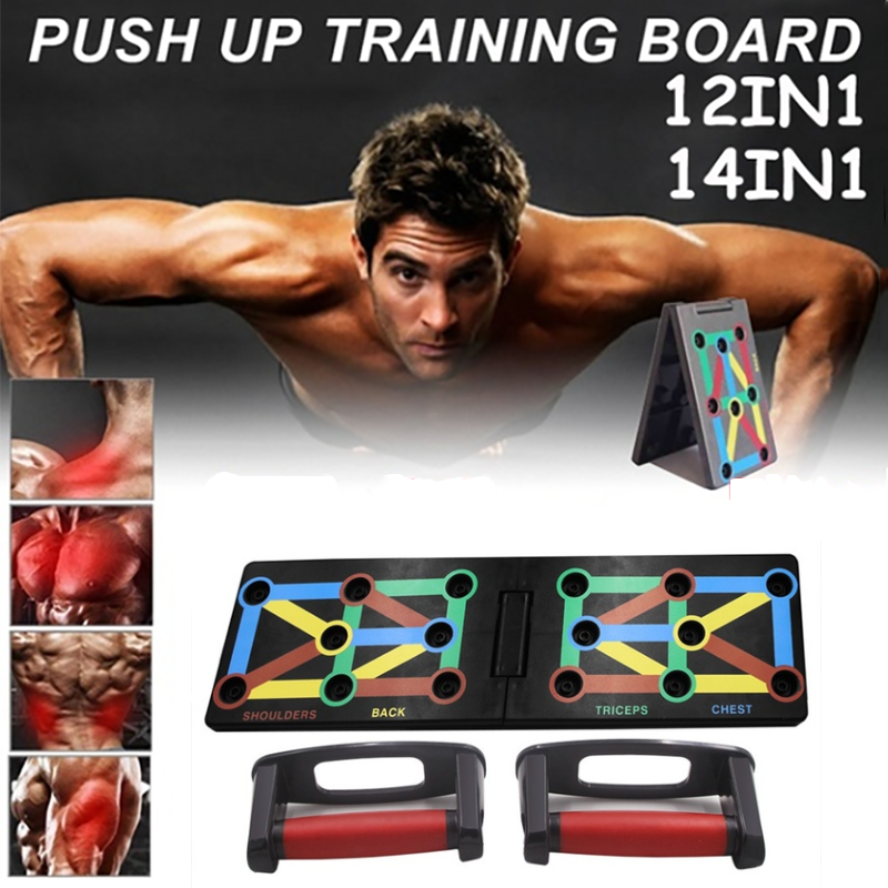 Push Up Board With Instruction Print Body Building Fitness Exercise