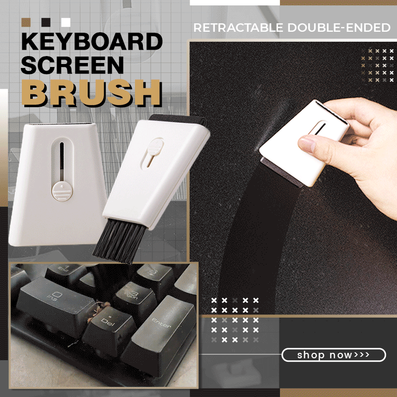 Retractable Double-Ended Keyboard Screen Brush