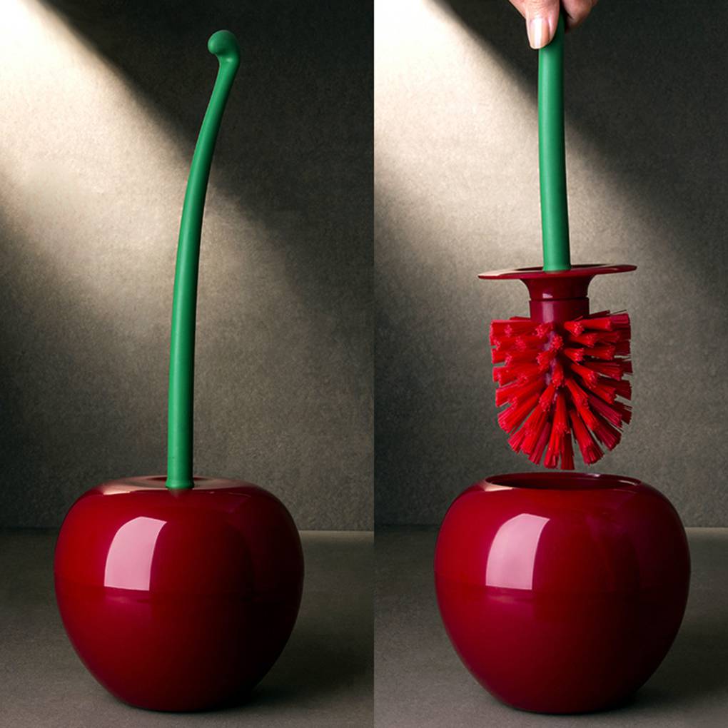 Creative Cherry Shape Toilet Brush With Holder