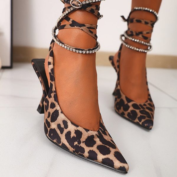 2022 NEW Women's Fashion Leopard Print High Heels Sandals - Image 4
