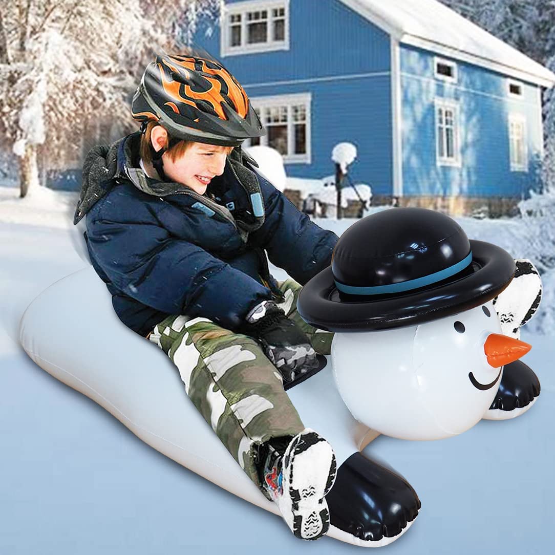 Snowman-Shaped Inflatable Sled