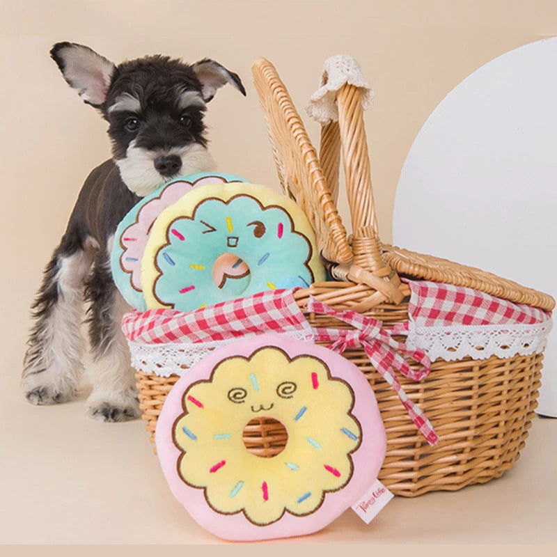 Donut-Shaped Dog Plush Toy