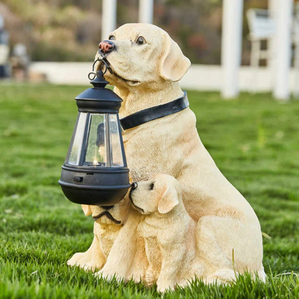 LED Solar Light Dog Lantern Sculpture