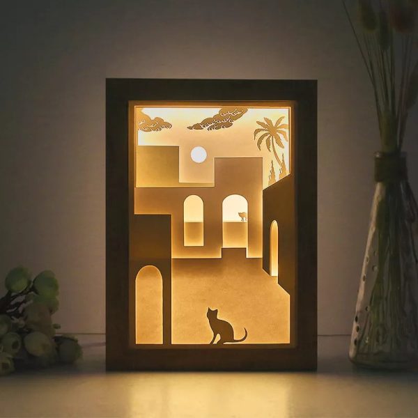 3D Cat Paper Carving Night Lights - Image 3