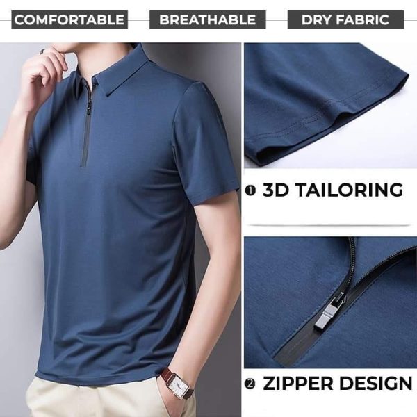 Ice Silk Fashion Men's Polo Shirt - Image 3