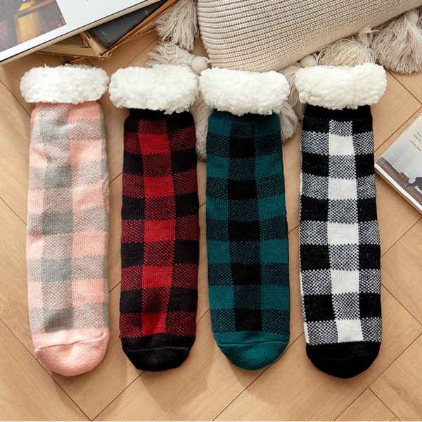 Casual Women Winter Plaid Socks - Image 6