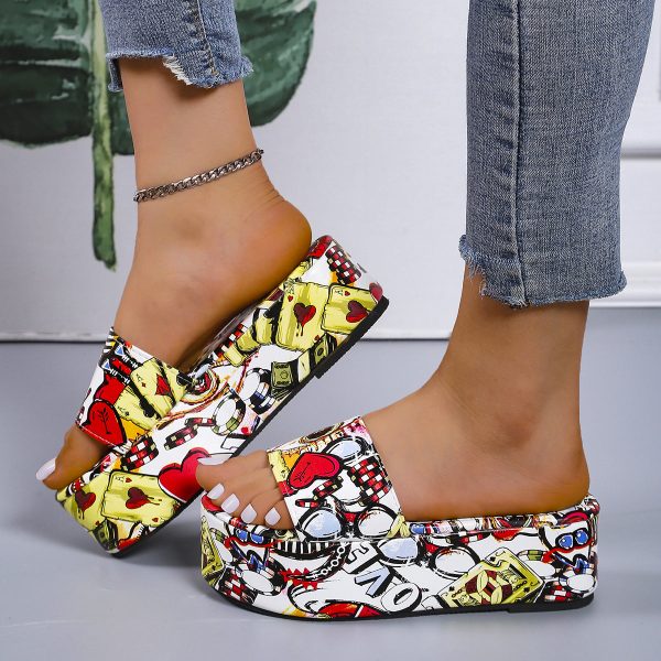 2022 NEW Women's Summer Graffiti Wedges Slippers - Image 2