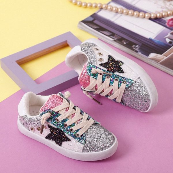 2022 NEW Girls Glitter Star Sneakers - Image 5