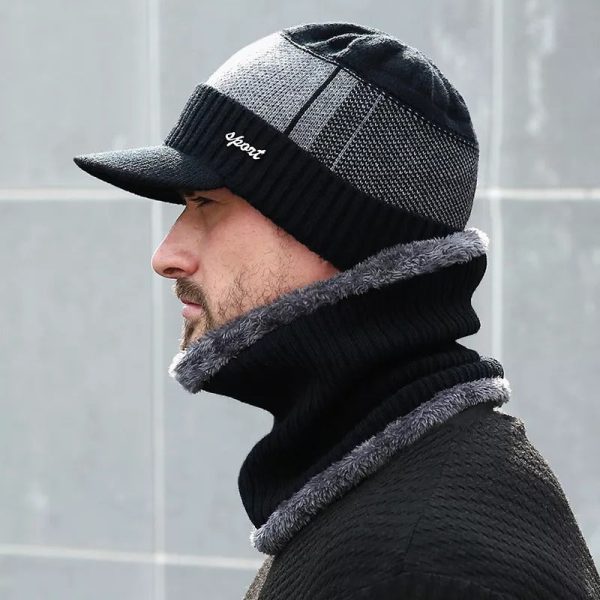 Beanie Winter Cap With Scarf - Image 2