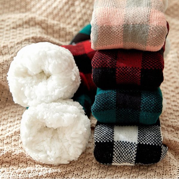 Casual Women Winter Plaid Socks - Image 7