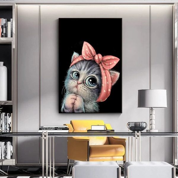 Lovely Cat Canvas Picture - Image 3