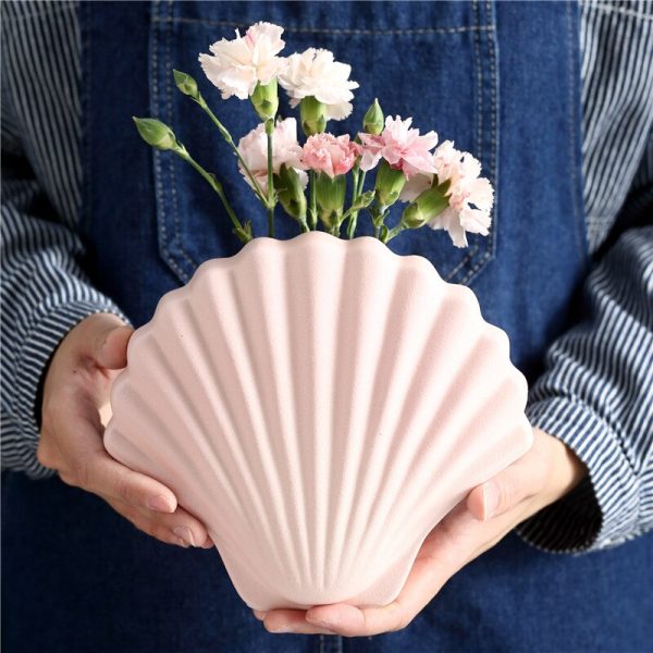 Abstract Art Shell Ceramic Flower Vase - Image 3