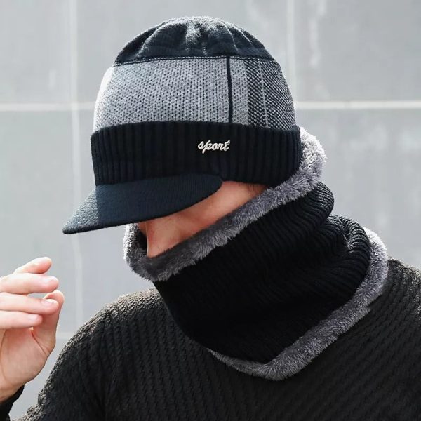 Beanie Winter Cap With Scarf - Image 3
