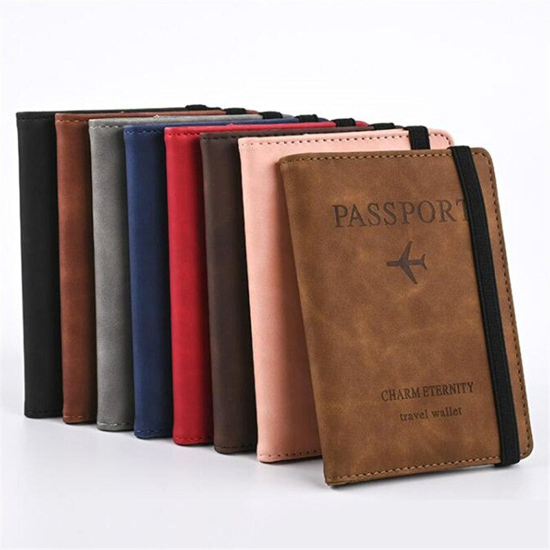 RFID Vintage Passport Leather Cover