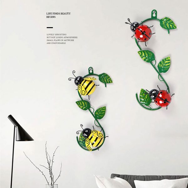 3D Metal Wall Decor Bees & Ladybugs - Image 3