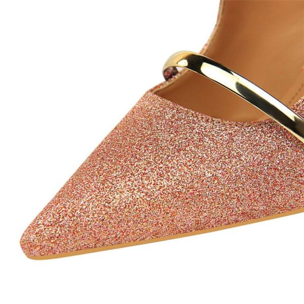 2022 NEW Luxury Fashion Golden High Heels Shoes - Image 9
