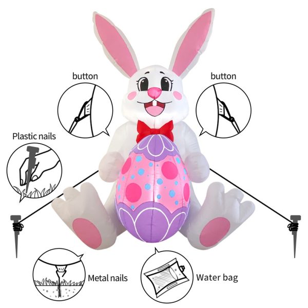 5FT Inflatable Easter Bunny Decoration - Image 7