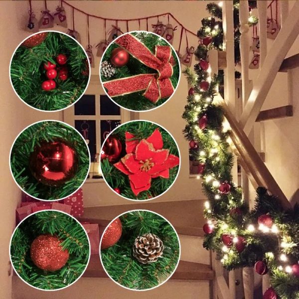 Christmas Rattan Decoration With LED Lights - Image 3