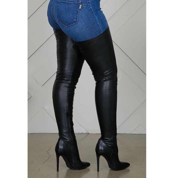 PU LEATHER OVER-THE-KNEE BOOTS - Image 5