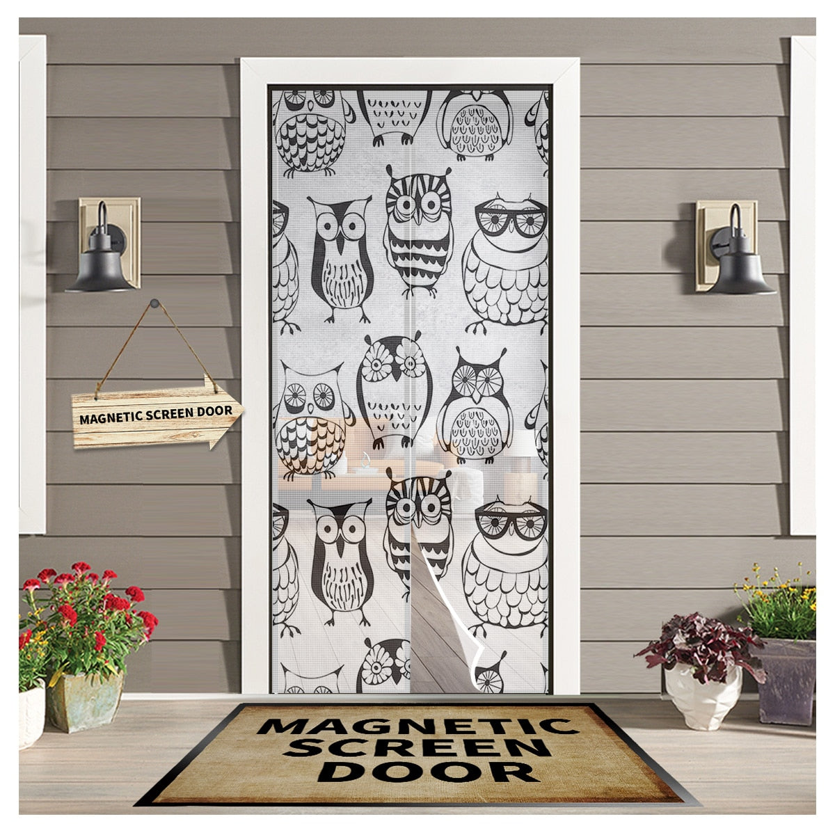 Funny Cute Owl Magnetic Screen Door