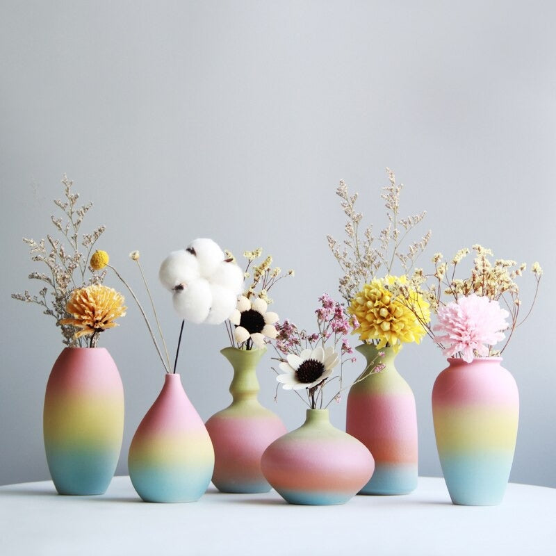 Modern Rainbow Ceramic Vase