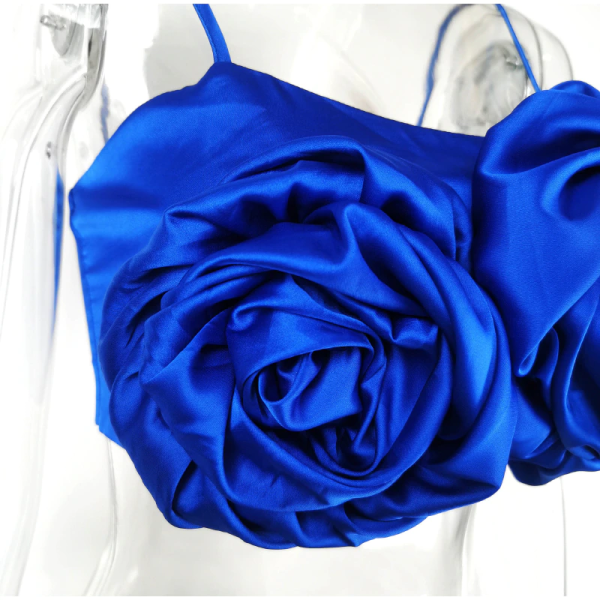 2022 NEW Women's Summer Fashion Satin Off Shoulder Crop Top - Image 10