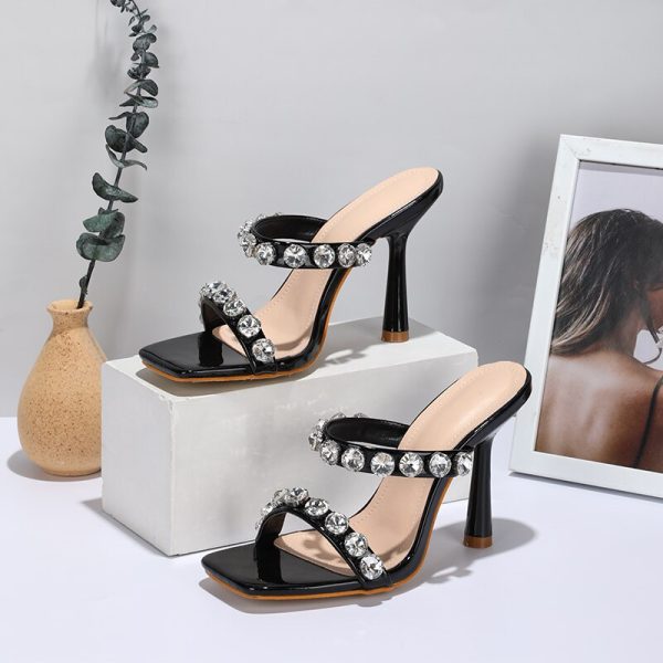 2022 NEW Luxury Women's Rhinestones Crystal High Heels Sandals - Image 2