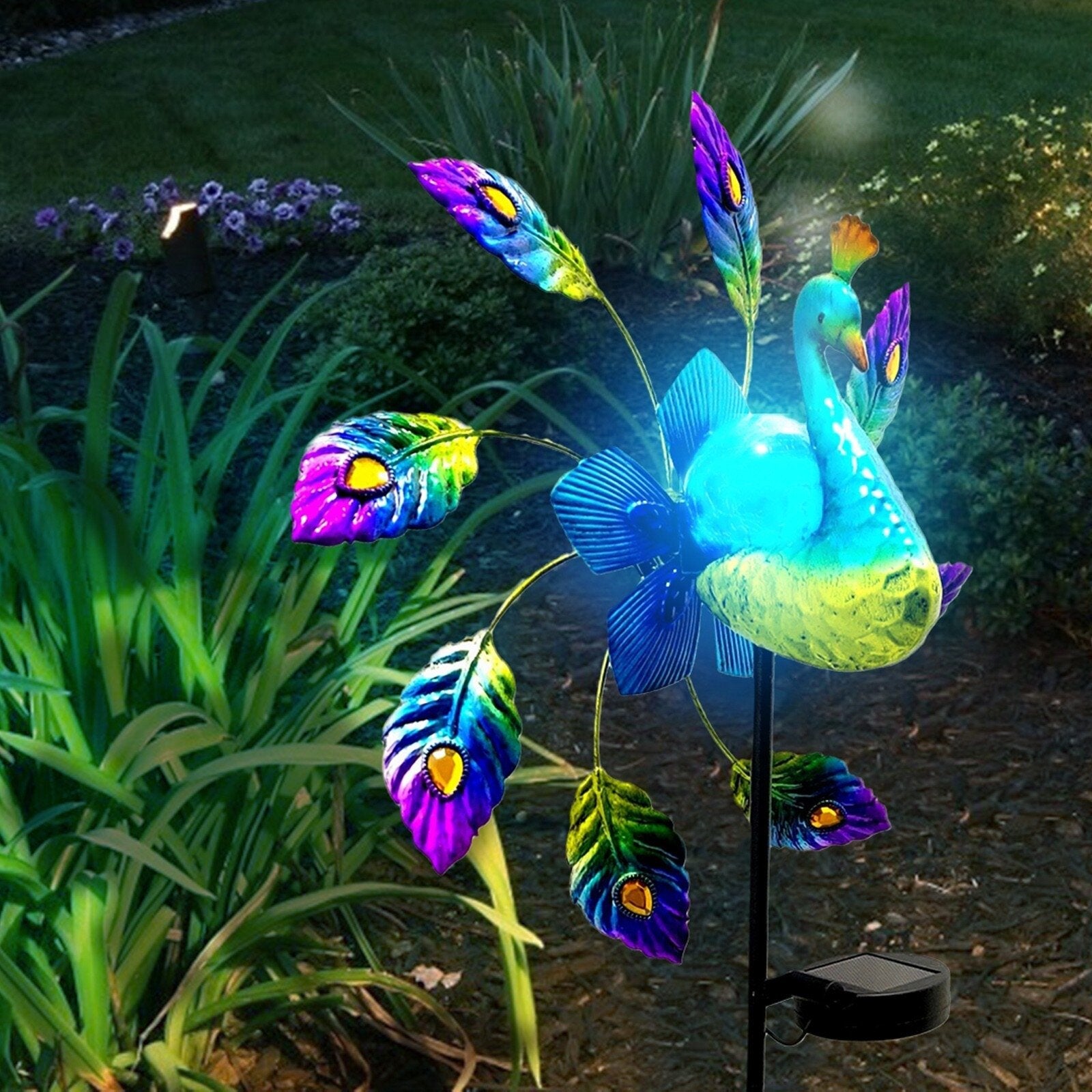 Solar Light Peacock Windmill