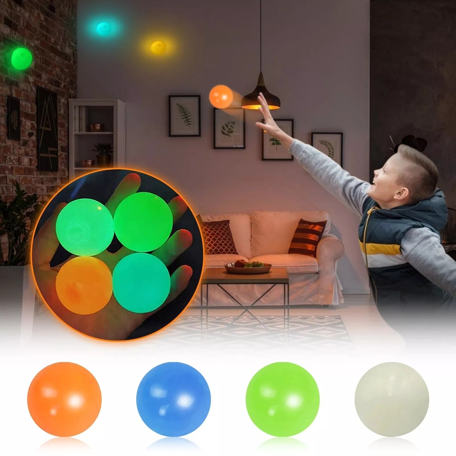 Stress-Relief Luminous Ceiling Sticky Ball