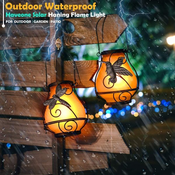 Solar Flame LED Garden Lantern Lamp - Image 3