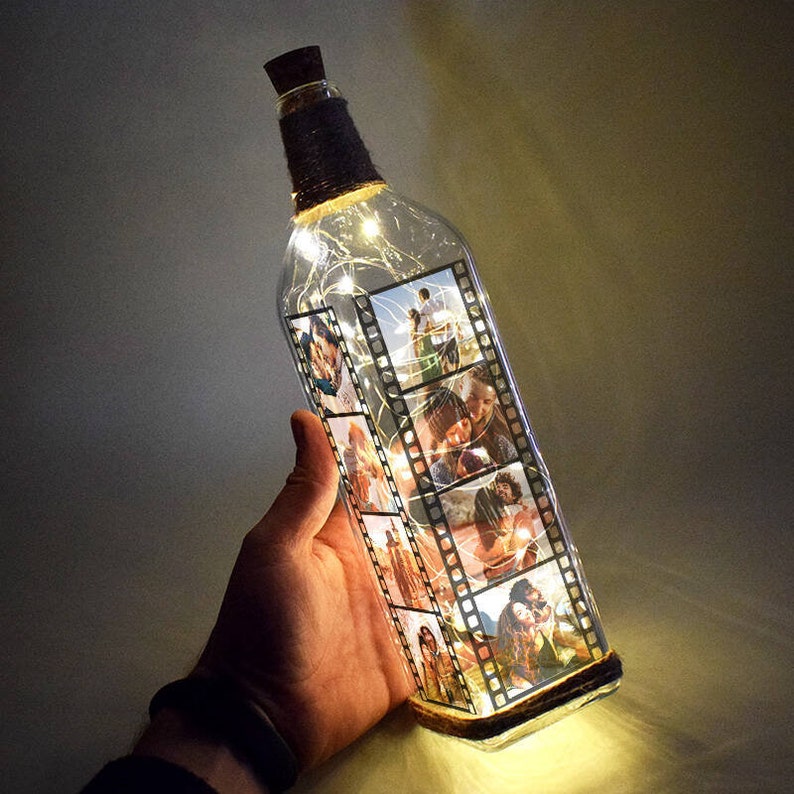 Personalized Film Strip Bottle Lamp With LED Light