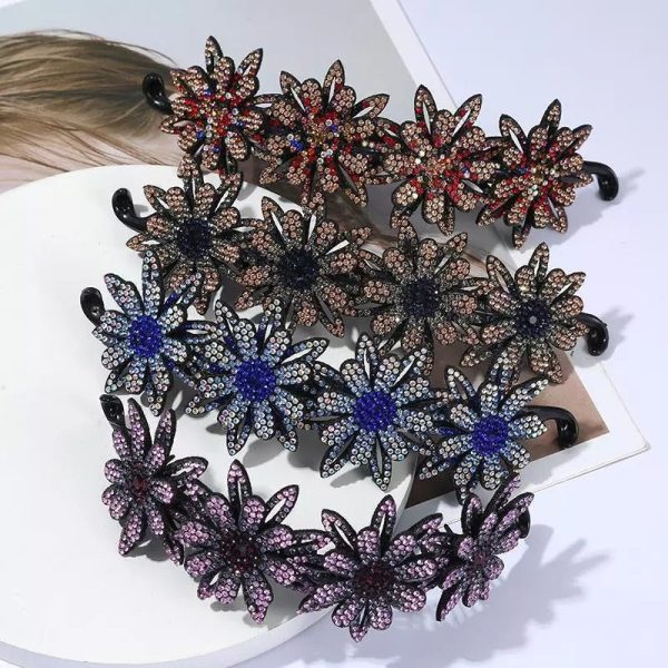 Rhinestone Hair Bun Claws Holders - Image 3