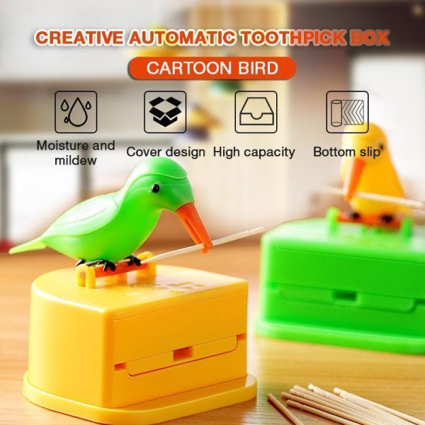 Creative Automatic Toothpick Box Cartoon Bird - Image 2