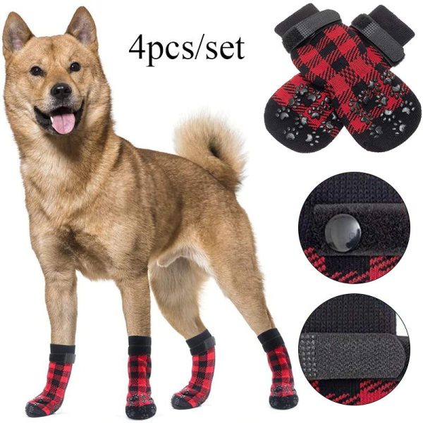Christmas Plaid Dog Socks - Image 2