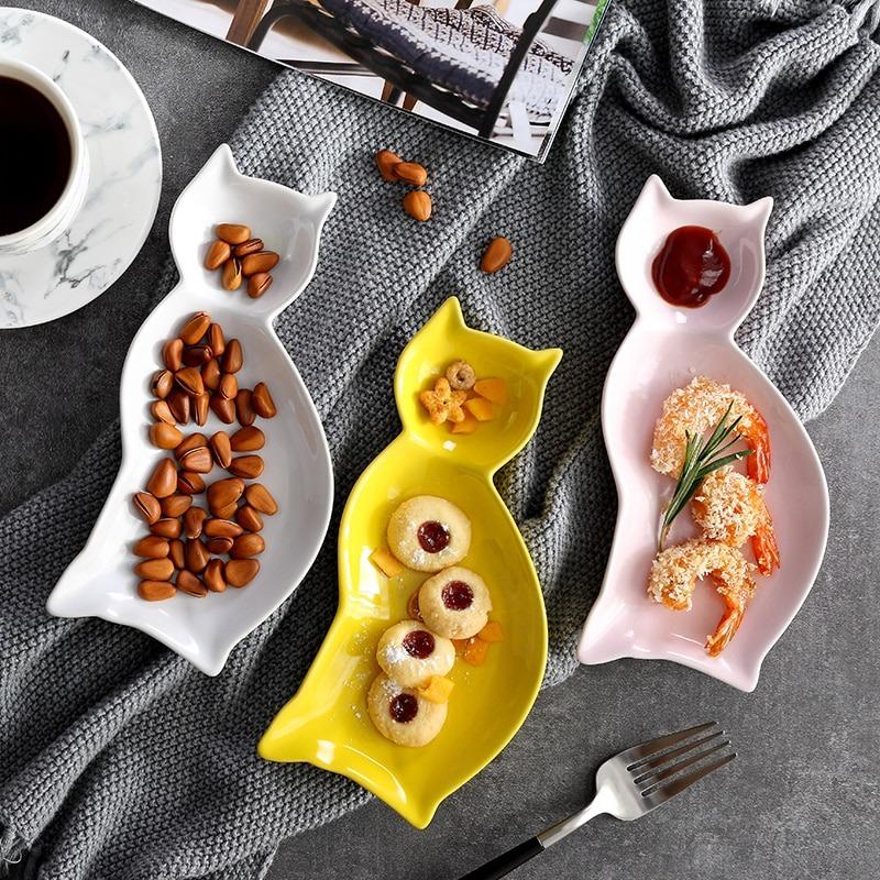 Creative Cartoon Cat Plate