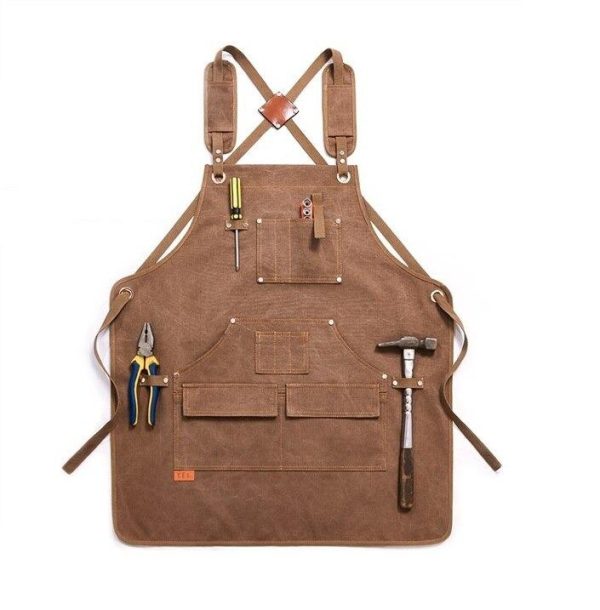 Canvas Work Apron With Tool Pockets - Image 2