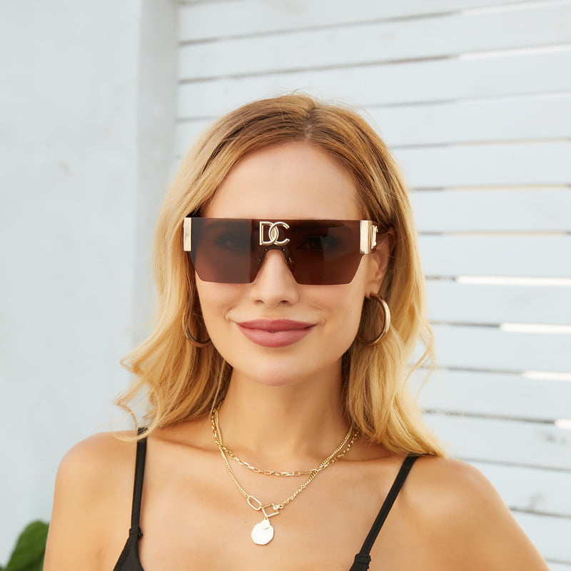 Rimless One Piece Square Women Sunglasses