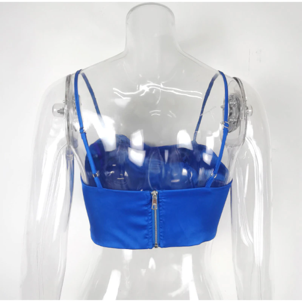 2022 NEW Women's Summer Fashion Satin Off Shoulder Crop Top - Image 11