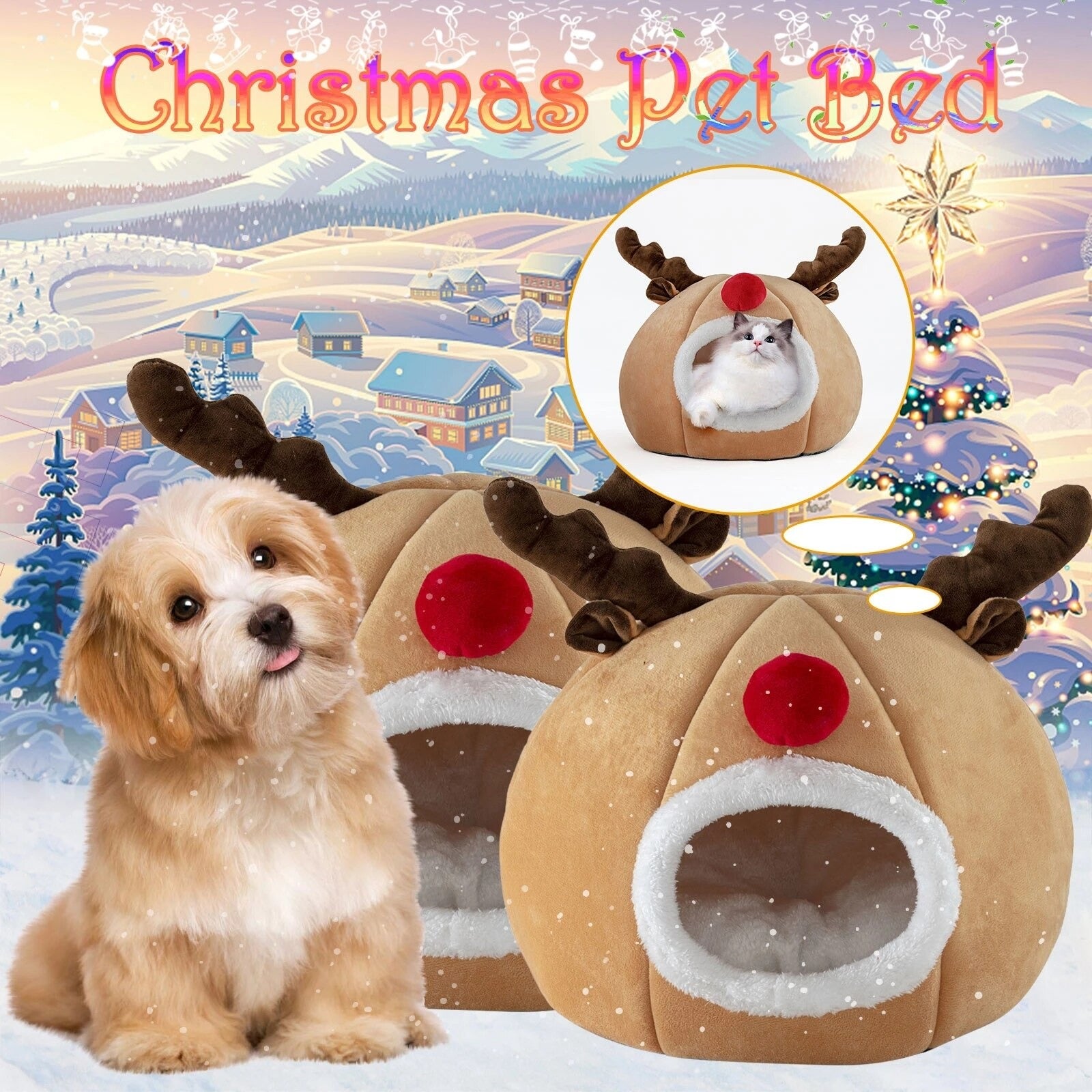 Christmas Elk Pet Bed
