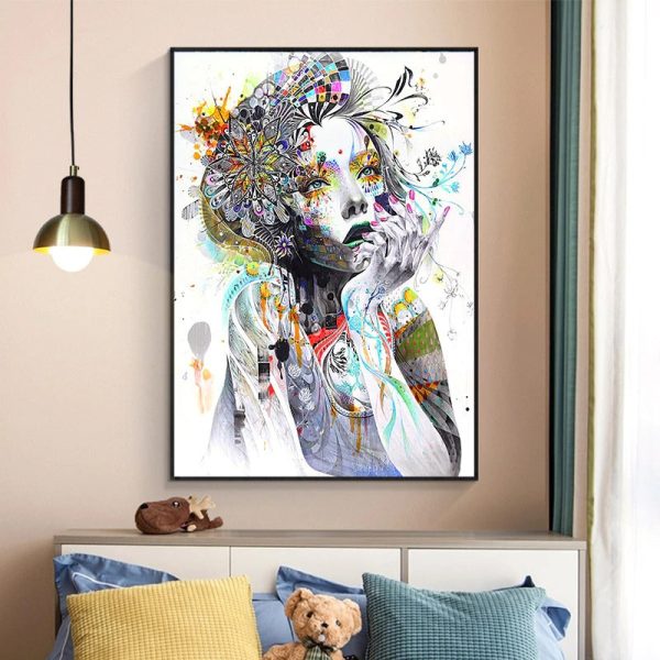 Beautiful Girl With Flowers Wall Picture - Image 2
