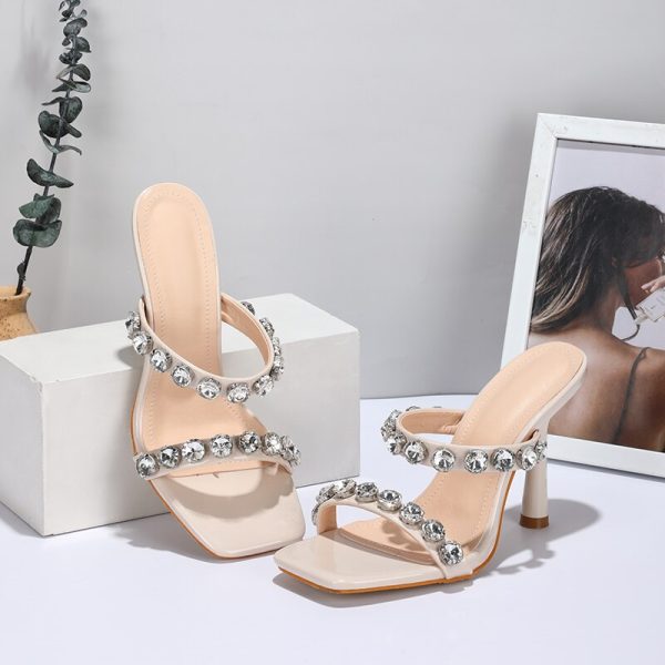 2022 NEW Luxury Women's Rhinestones Crystal High Heels Sandals - Image 5