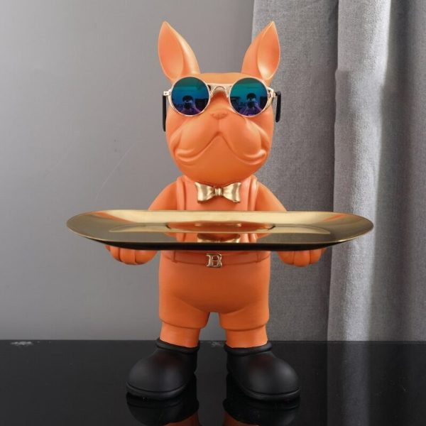 French Bulldog Sculpture With Tray - Image 5