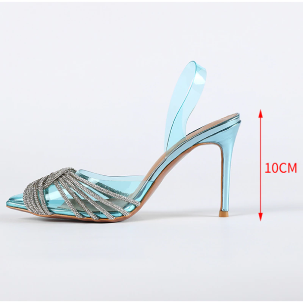 2022 NEW Women's Fashion Crystal High Heels Sandals - Image 10