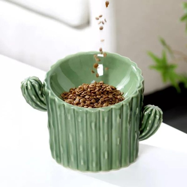 Cute Cactus Cat Bowl - Image 2