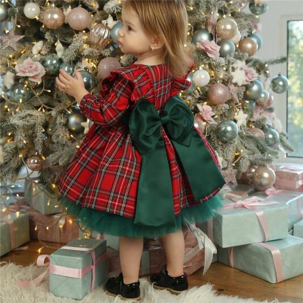 Christmas Bow Dress For Girls - Image 3