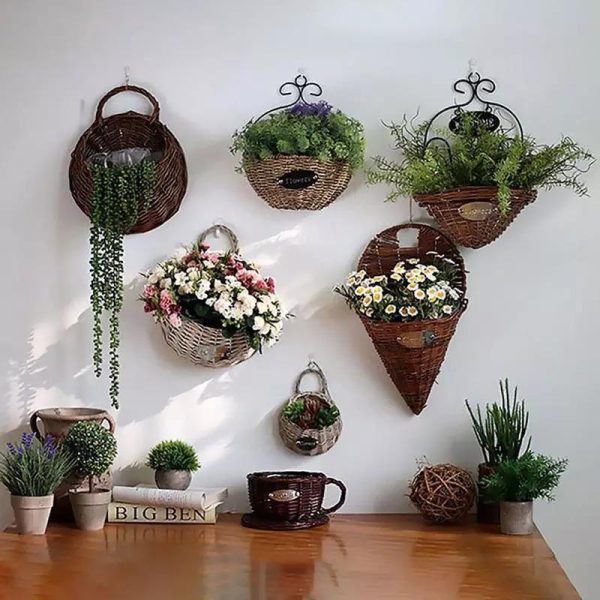 Wicker Rattan Flower Basket - Image 2