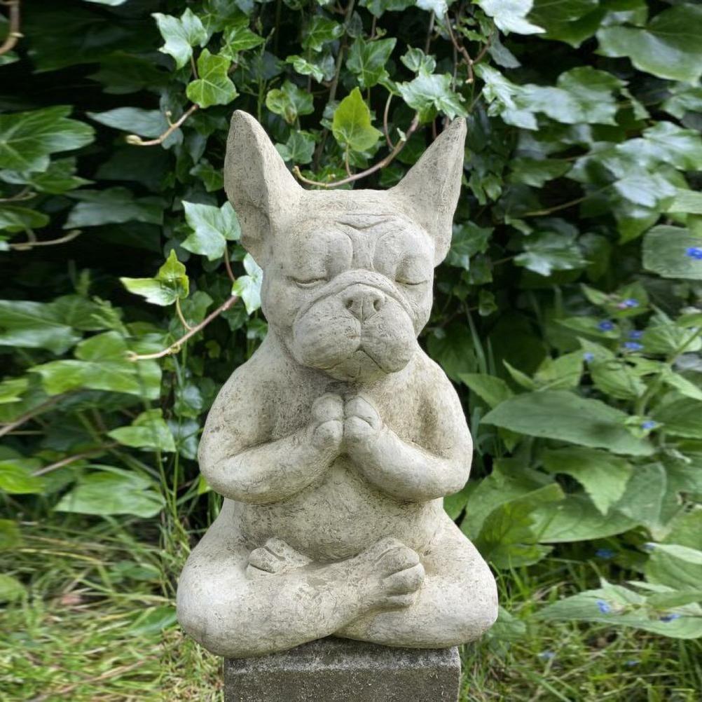 Meditating French Bulldog Statue