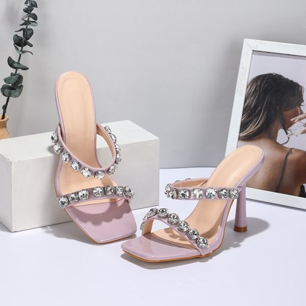 2022 NEW Luxury Women's Rhinestones Crystal High Heels Sandals - Image 3