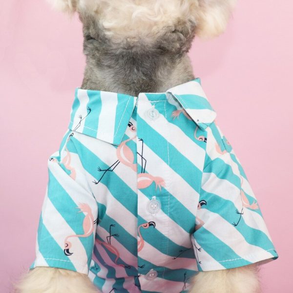 2022 NEW Fashion Summer Flamingo Pattern Breathable Pets Shirt - Image 5