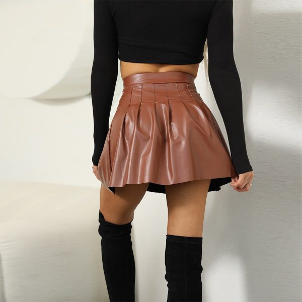 2022 NEW Women's Fashion Casual Leather Skirt - Image 5